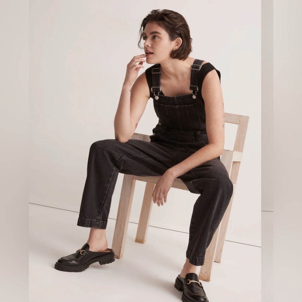 Madewell Oversized Straight-Leg Overalls - Lunar Wash - XS